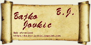 Bajko Jovkić vizit kartica